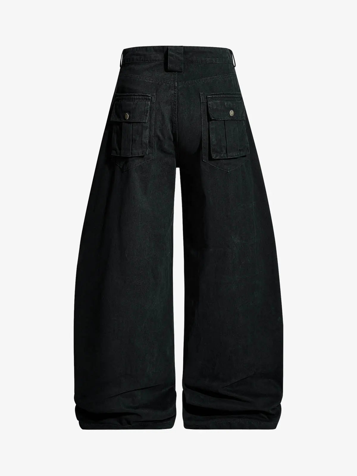 Draped Fabric Accessories Deconstructed Wide Leg Cargo Pants 
