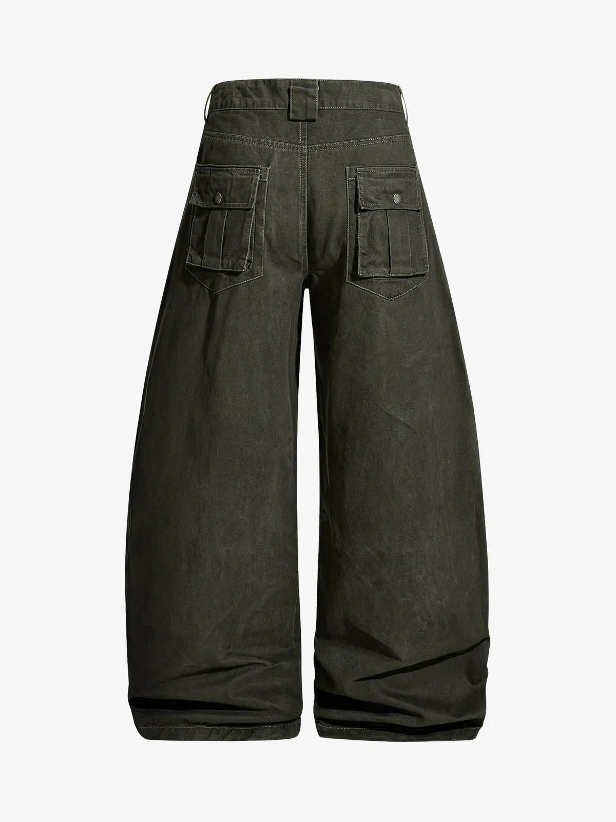 Draped Fabric Accessories Deconstructed Wide Leg Cargo Pants 
