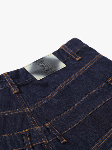 Studded Double-Waist Wide-Leg Jorts 