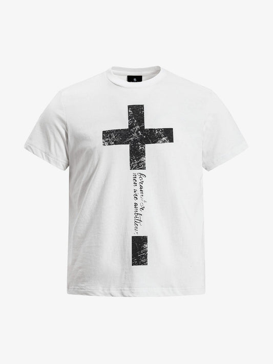 Distressed Cross Graphic T-Shirt 