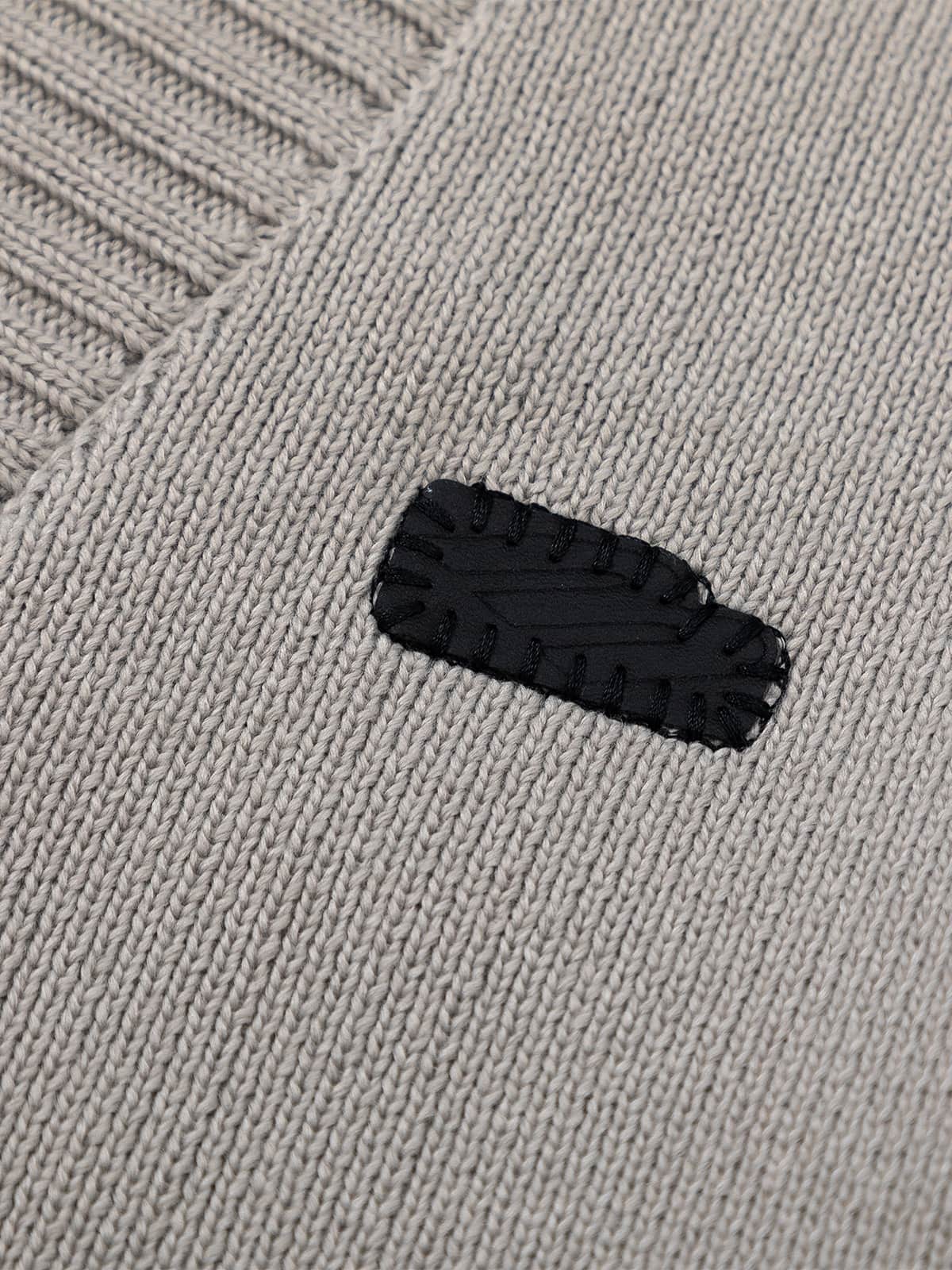 Layered Double V-Neck Ribbed Knit Cardigan 