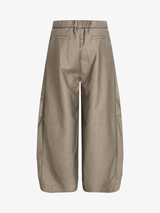 Pleated Drawstring Scimitar Track Pants 