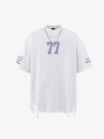 Detachable Chain Necklace Casual T-Shirt 