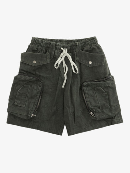 Heavy Tie Dye Multi Pockets Washed Shorts - 2088 