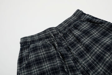 Cotton Plaid Wide Leg Culottes with Frayed Hem and Cargo Pockets 
