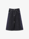 Vintage Denim-Shorts mit weitem Bein und Kontrastnähten