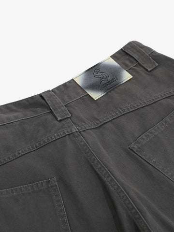 Vintage Distressed Multi Pocket Wide Leg Cargo Shorts 