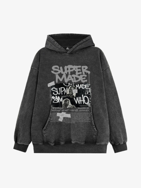 Trendy Retro Graffiti Character Hoodie 