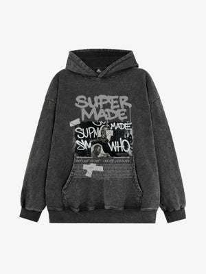 Trendy Retro Graffiti Character Hoodie 