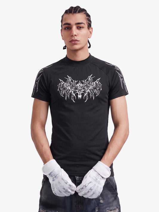 Langarmshirt mit abstraktem Flammenmuster