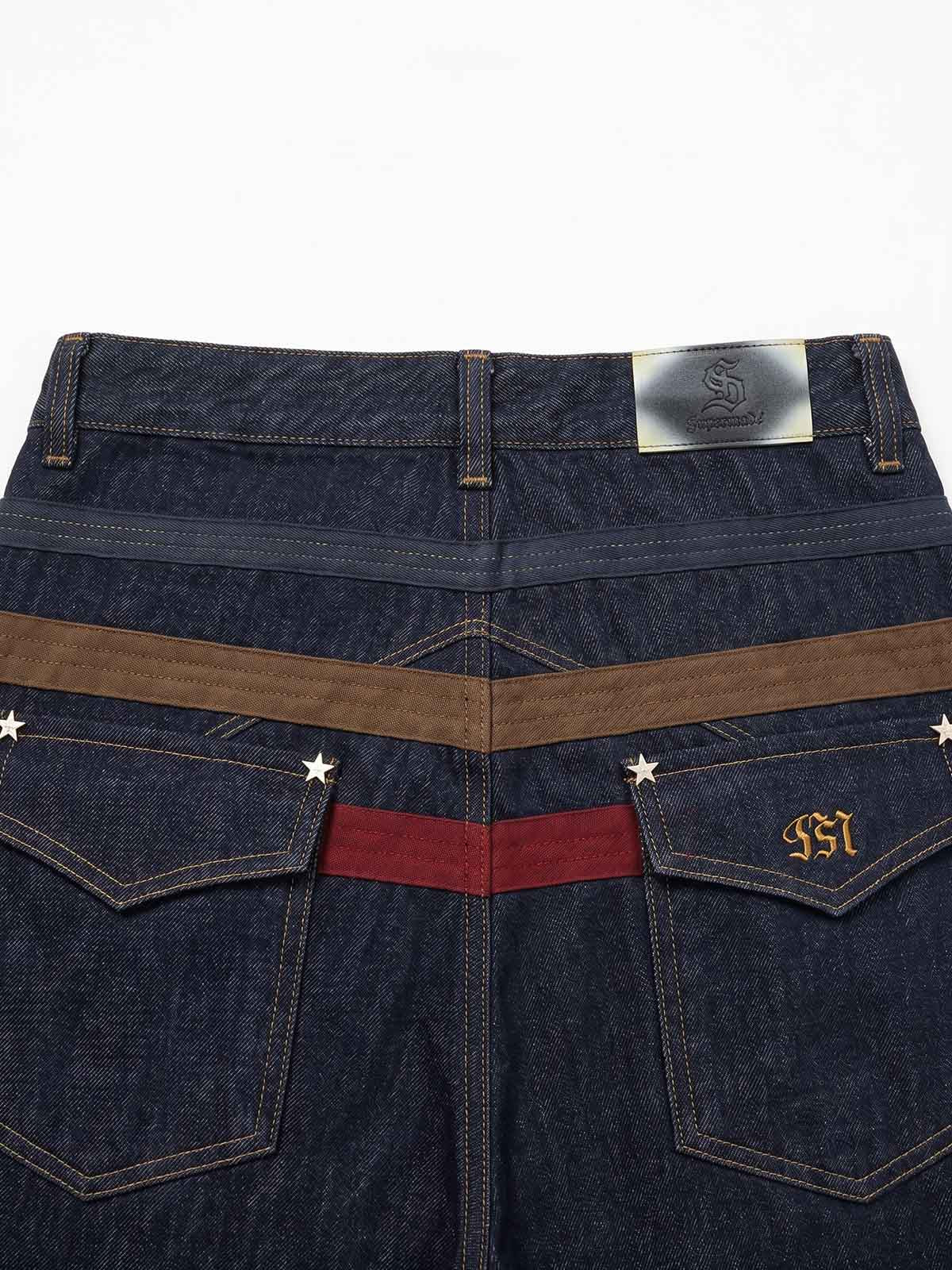 Vintage Shorts mit weitem Bein und Sternenbesatz