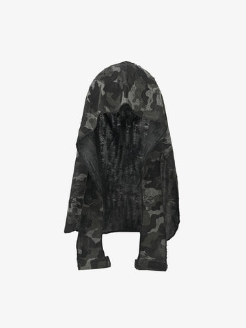 Dark Punk Camouflage Hooded Cape 