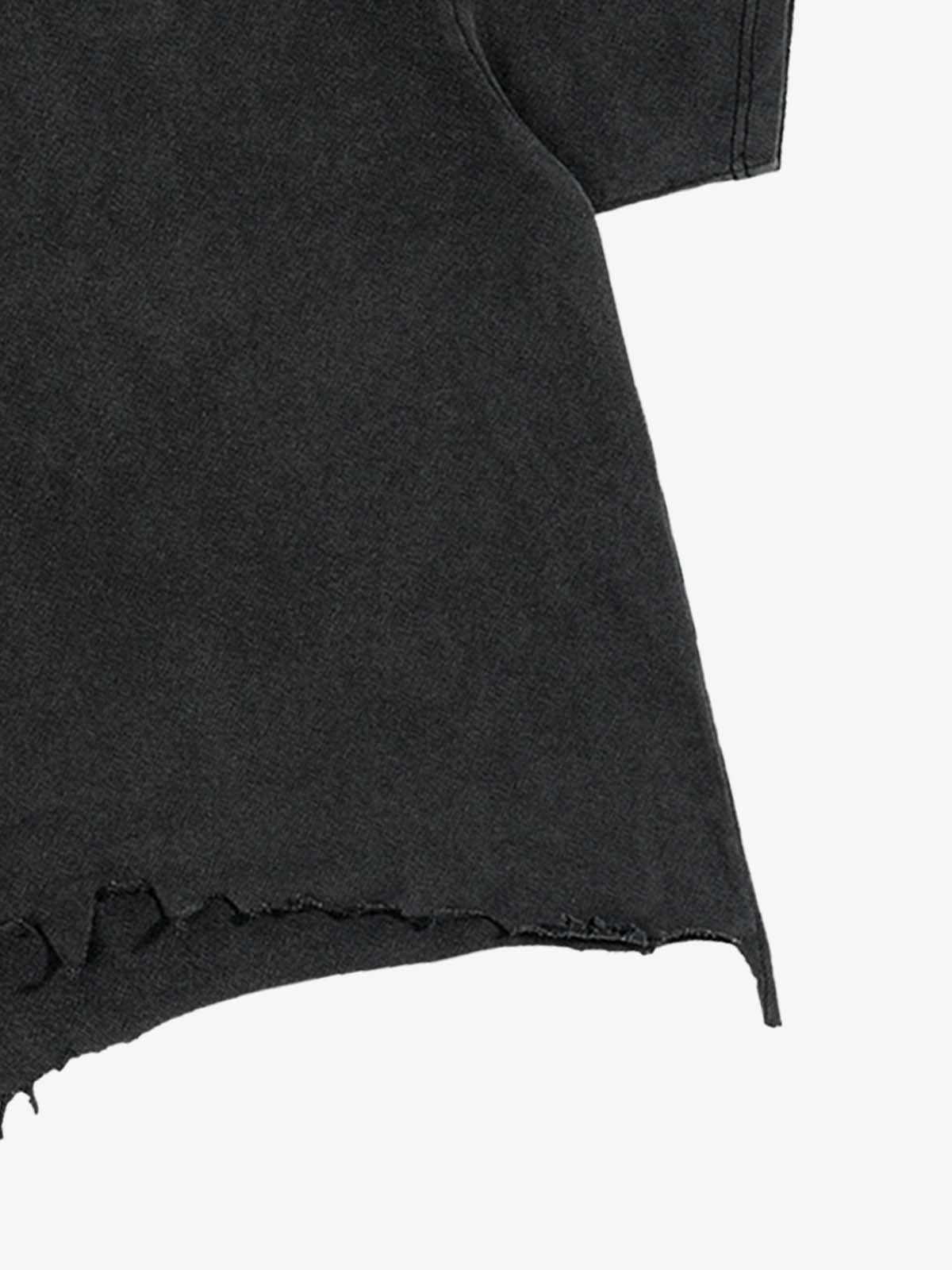 Distressed Oversized T-Shirt with Raw Hem