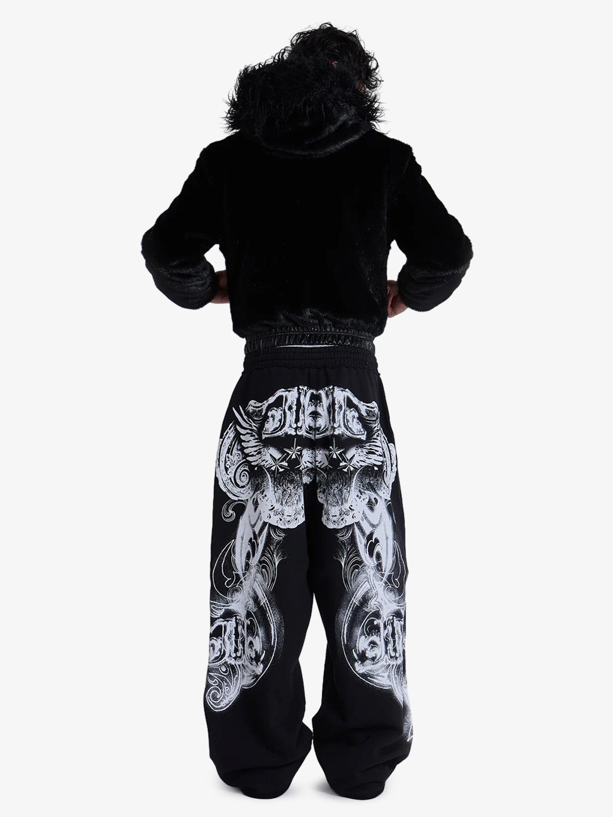 Baggy-Jogginghose mit dunklem Gothic-Muster