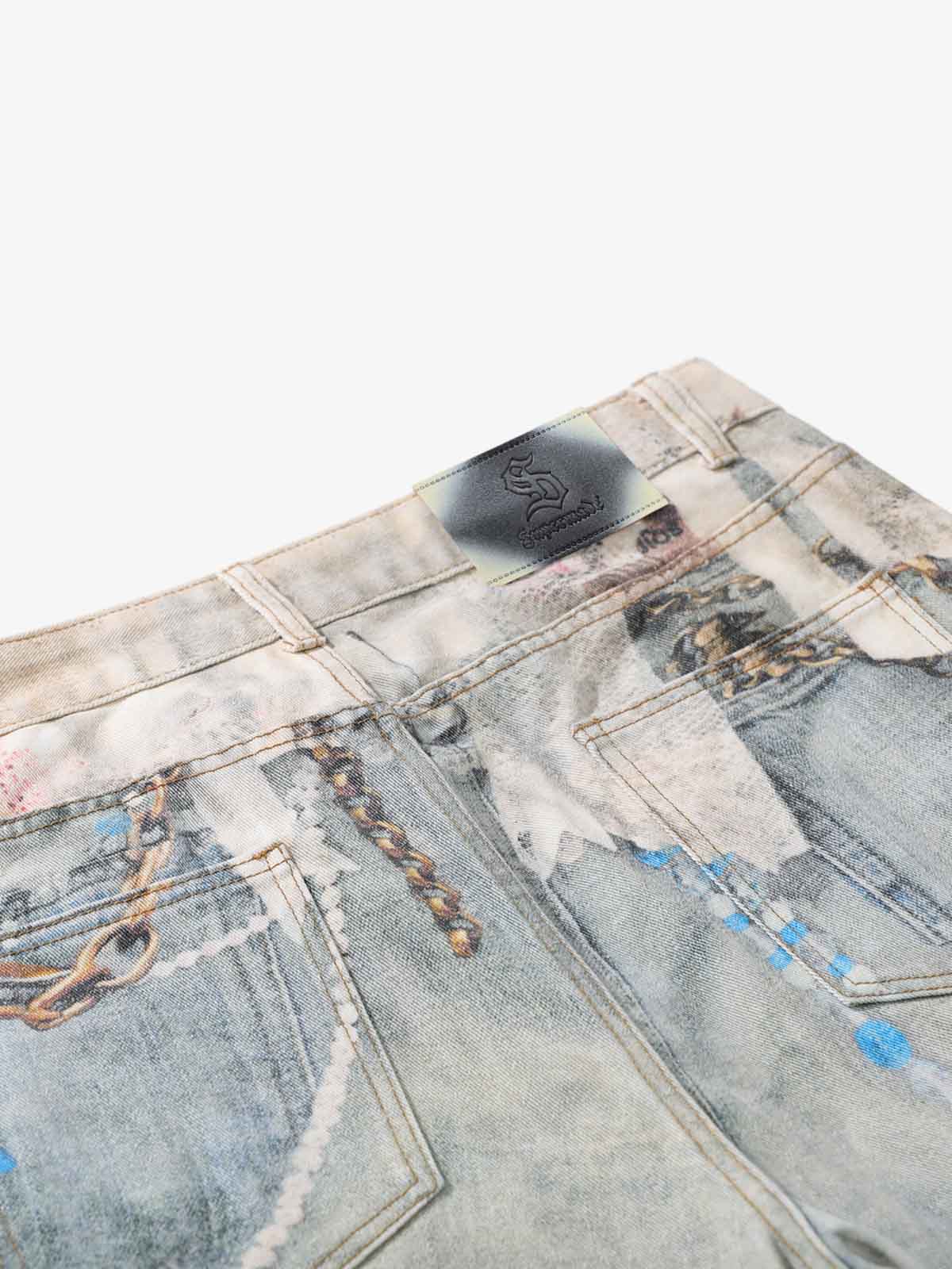 Jewelry Graphic Flared Pants 