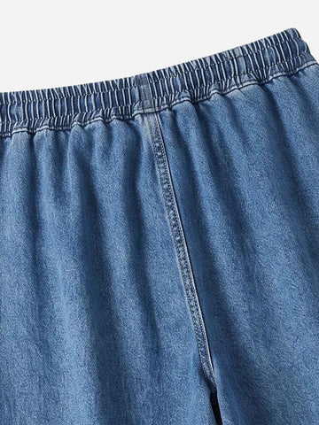Appliqué Embroidered Wide-Leg Jeans