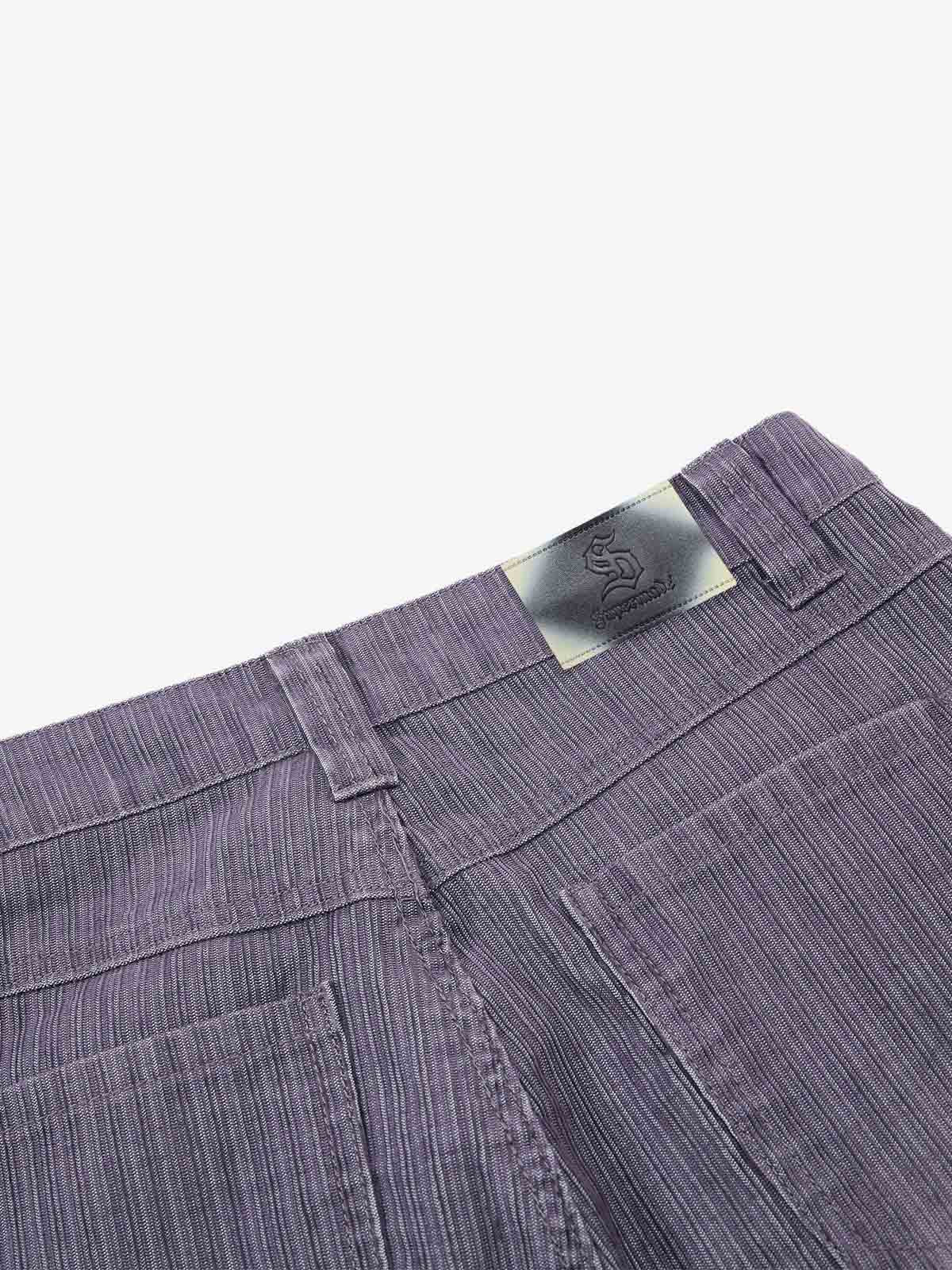 Vintage Washed Pinstripe Studded Baggy Jeans 