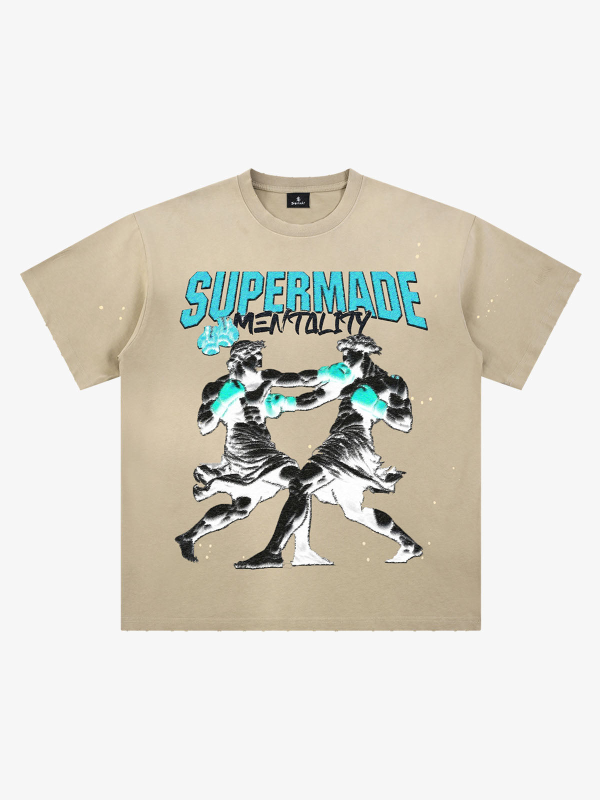 Boxing Sculpture Graphic Tee – Black Cotton Oversized Streetwear T-Shirt