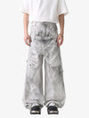 Vintage Cargo-Jeans mit doppeltem Bund
