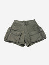 Embroidered Detail Olive Cargo Shorts