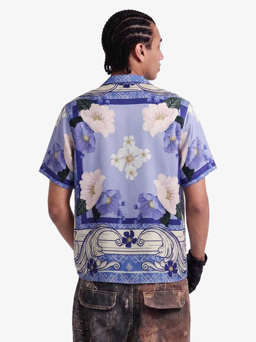 Vintage Baroque Floral Camp Collar Boxy Shirt 