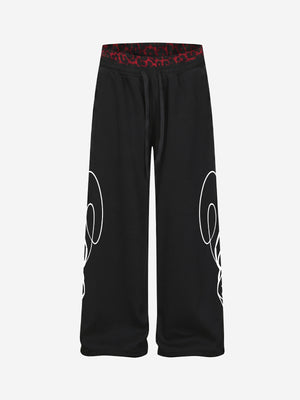 Contrast Leopard Patchwork Casual Pants