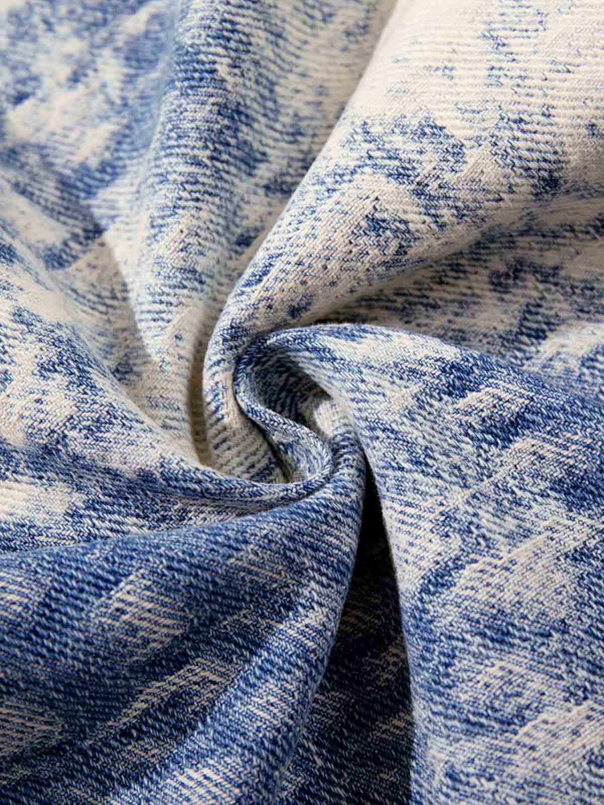 Cloud Texture Jacquard Effect Wide-Leg Jeans 
