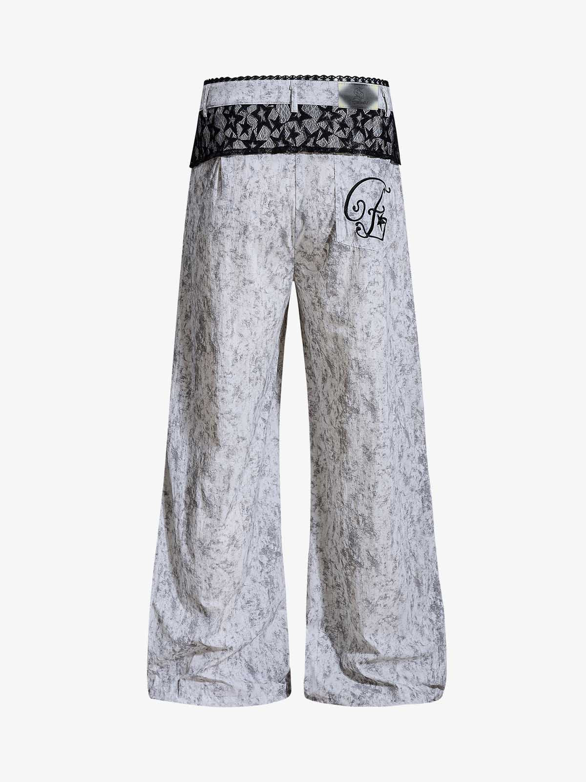 Star Lace Patchwork Casual Pants 