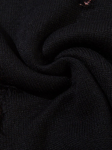 Niche Raw Edge Fringed Knit Sweater 