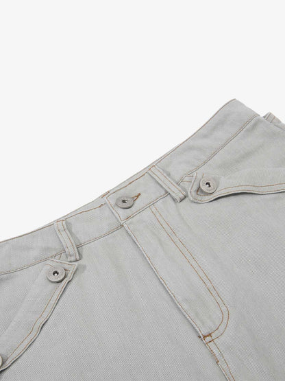 Cross Buckle Strap Wide Leg Pants 