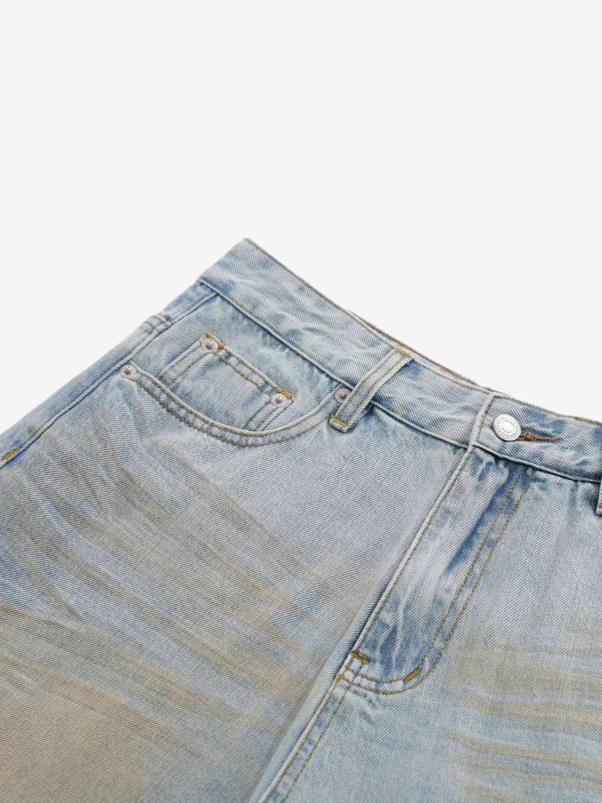 Shorts aus geripptem Denim im Zweiteiler-Look