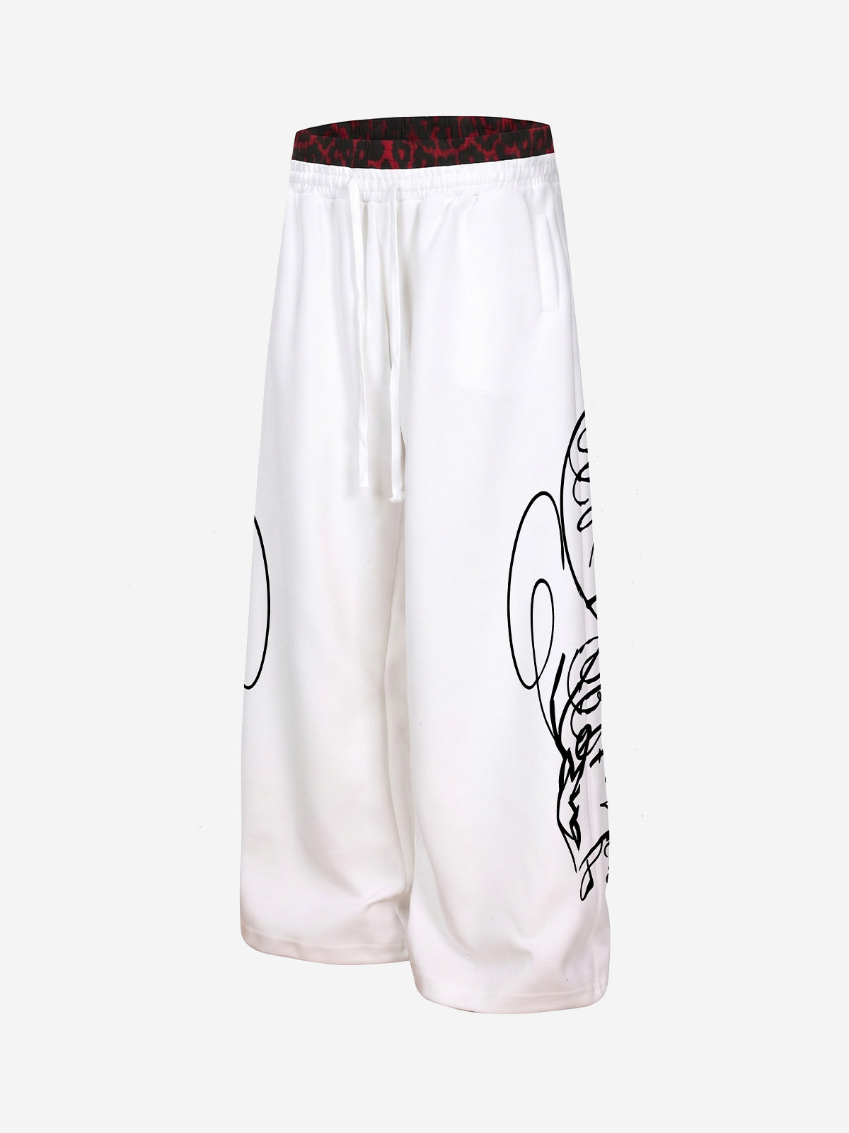 Contrast Leopard Patchwork Casual Pants