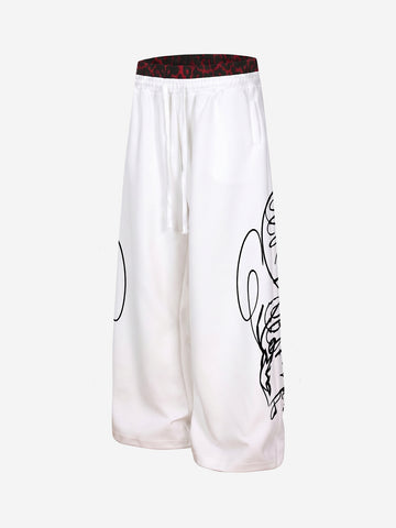 Contrast Leopard Patchwork Casual Pants