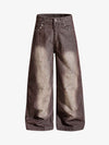 Vintage-Jeans mit Nadelstreifen, Nieten und Baggy-Design, gewaschen