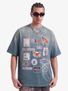 T-Shirt mit gewaschenem Vintage-Aufkleberdruck