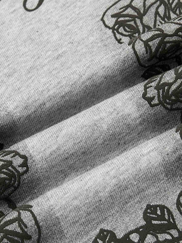 Rose Cross Slogan Graphic T-Shirt 