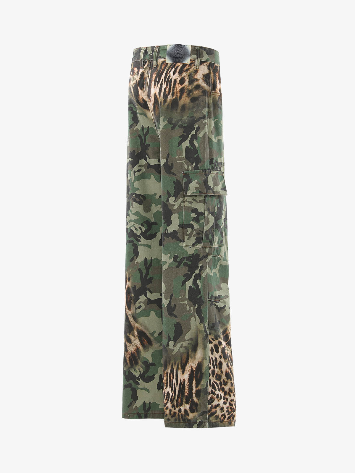 Camouflage-Leoparden-Patchwork-Cargohose