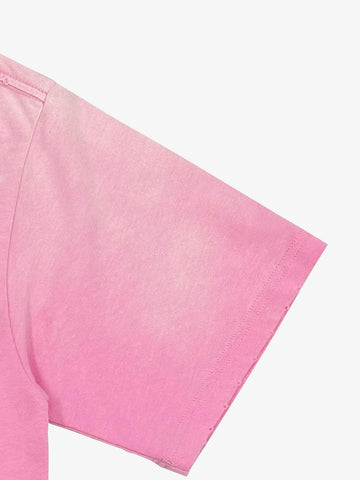 Washed Vintage Sticker Print T-Shirt 