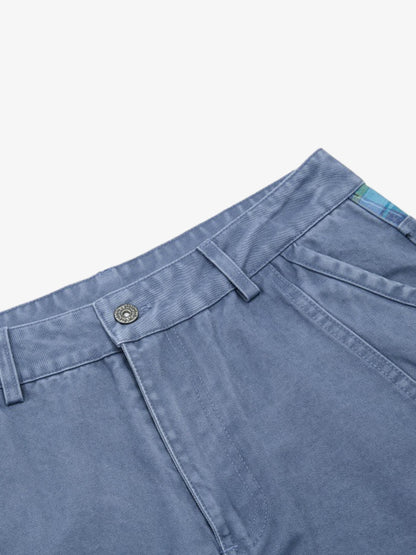 Drawstring Cuffs Curved Pleated Pants 