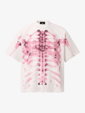 T-Shirt mit Rippenmuster und Farbverlauf