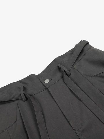 Industrial Pleated Wide-Leg Sartorial Shorts 