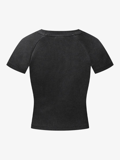 Geripptes Stricktop – Figurbetontes Basic-Teil aus Stretch-Baumwollmischung