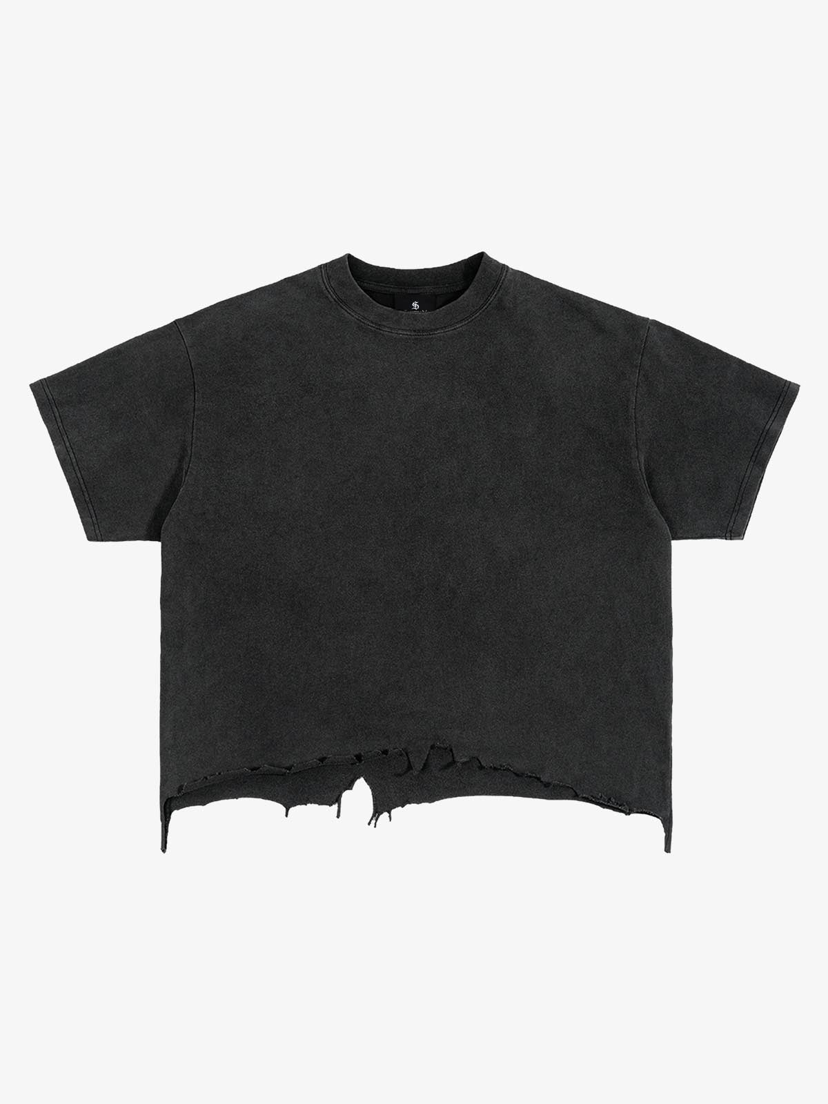 Distressed Boxing Graphic Crop Tee