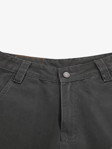 Vintage Distressed Multi Pocket Wide Leg Cargo Shorts 