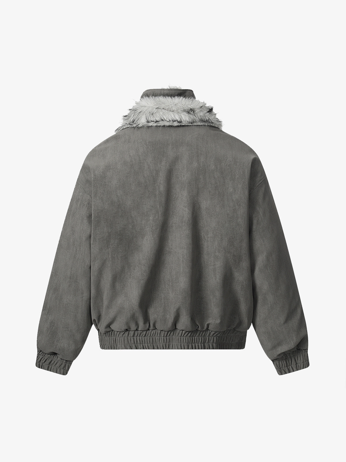 Vintage Dual-layer Collar Fleece-lined Zipper Jacket 
