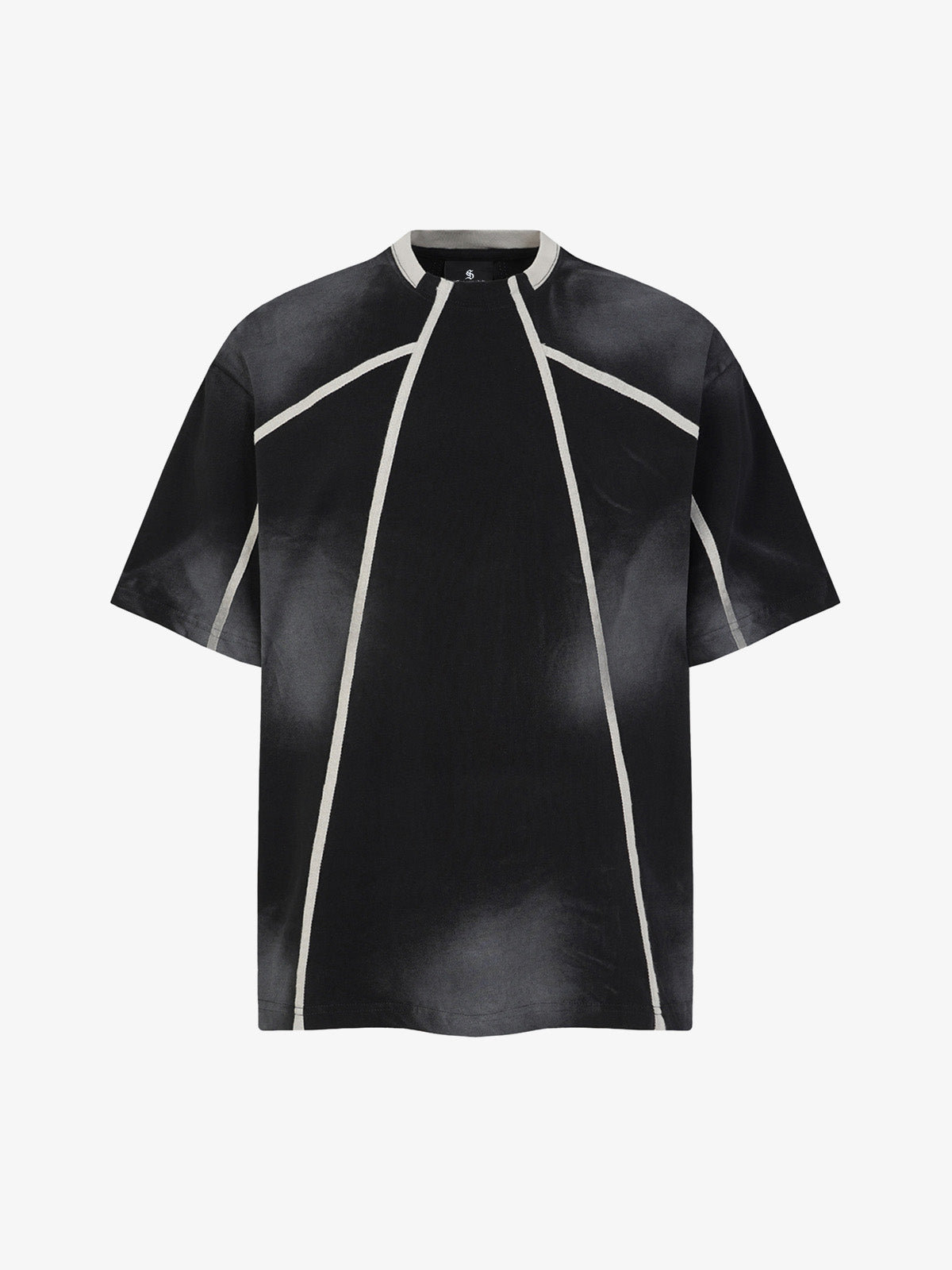 Black Raglan Sleeve T-Shirt with Herringbone Tape Detail – Cotton Blend Streetwear Tee