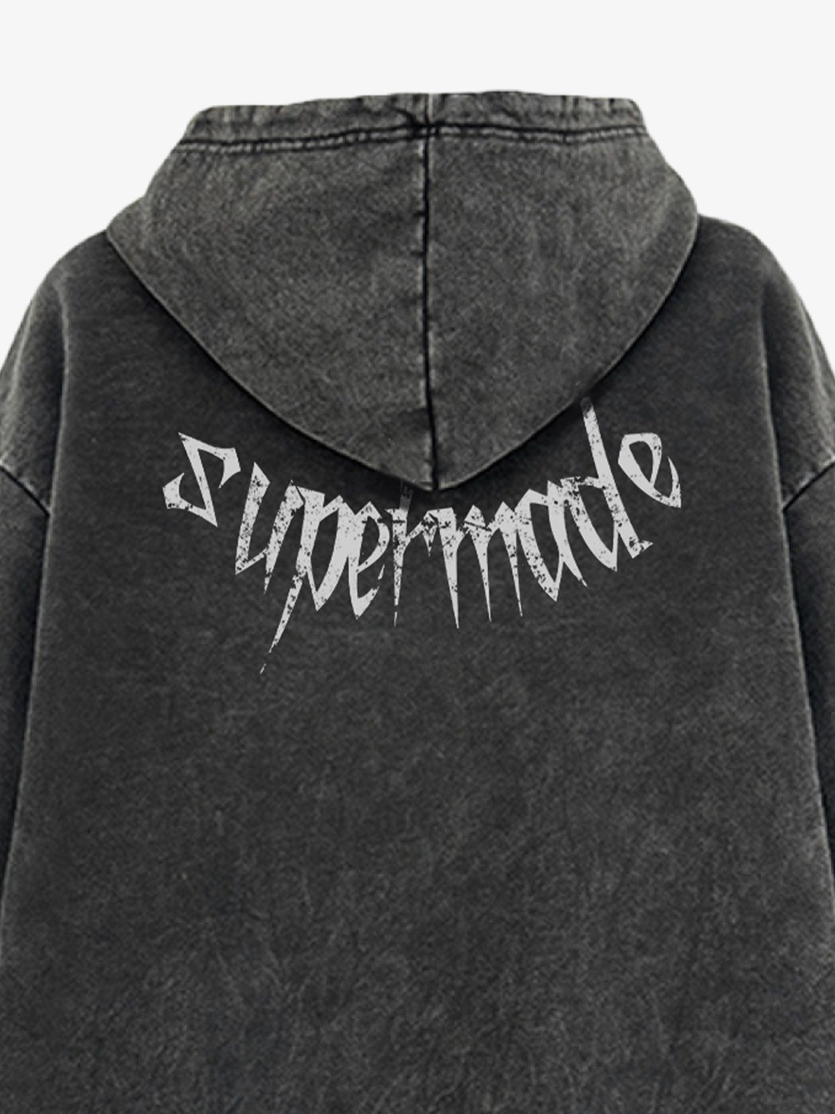 Gothic Devil Graphic Washed Hoodie 