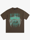 Dark Grid Skull Graphic T-Shirt 
