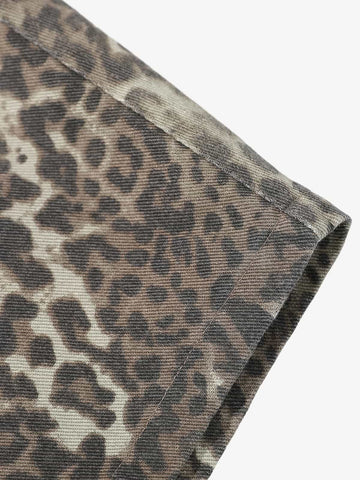 Vintage Leopard Print Cargo Barrel Pants 