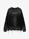 Lässiges Sweatshirt mit Farbverlauf, ausgewaschen und zerrissen